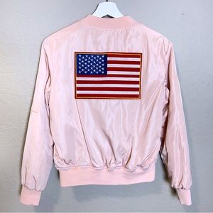 Casting LA Customized Patches Pink Bomber Jacket
